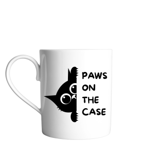ماگ «گربه فضول» «PAWS ON THE CASE»؛ وقتی گربه از پشت ماگ سرک می‌کشه